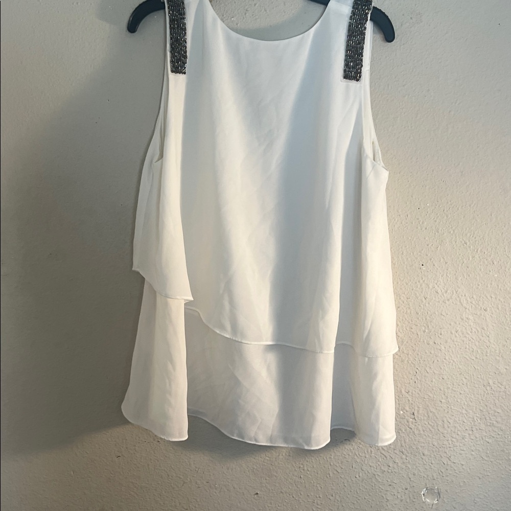 My Michelle Ivory Layered Blouse with Dark Embellishments - Picture 7 of 7